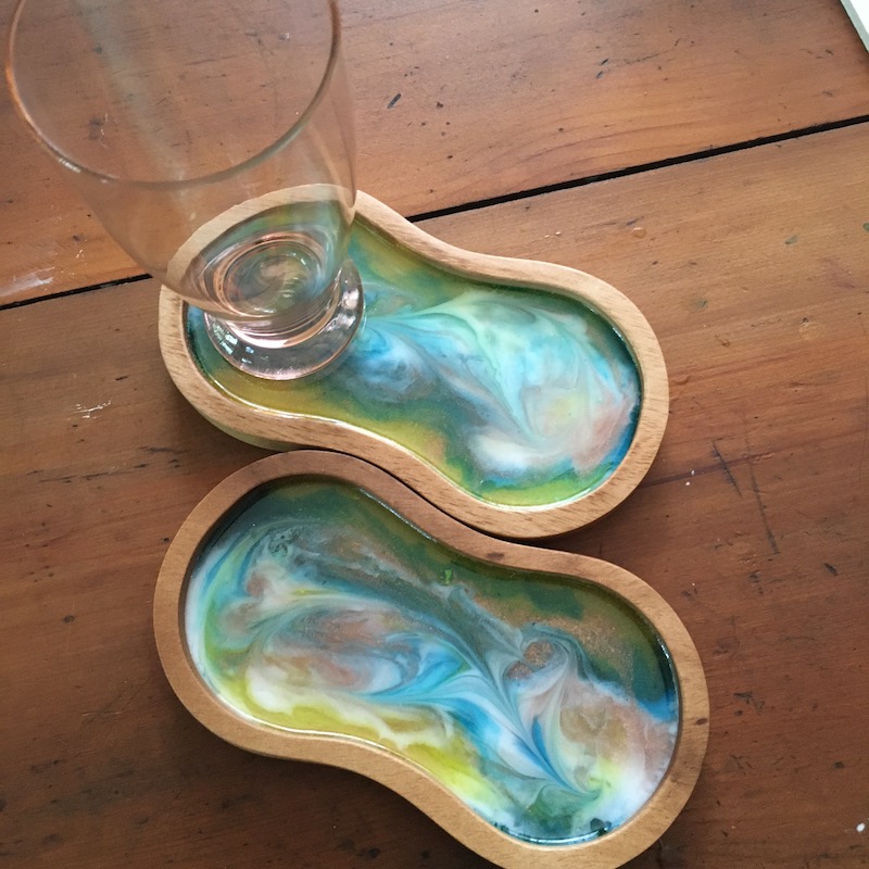 Timber and art resin jewellery dish - Image 6