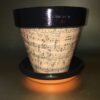 Music decoupage plant pot