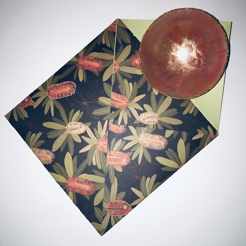 Coral and Gold Ring Dish