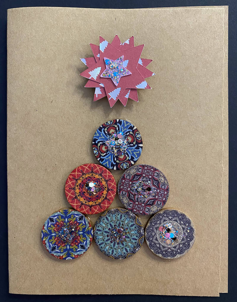 Star/Buttons Christmas Card