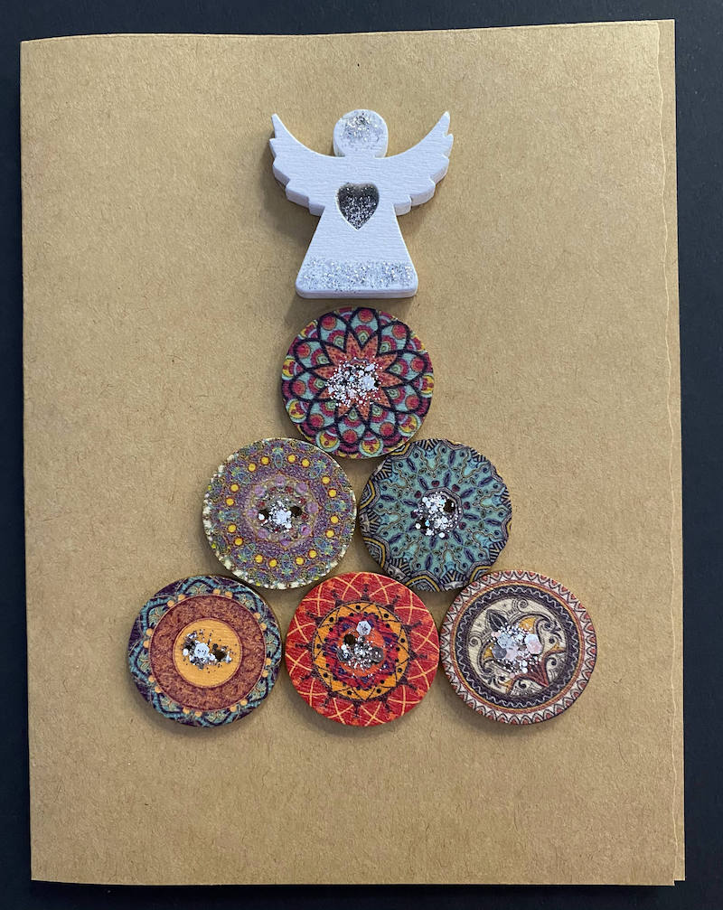 Angel/Button Christmas Card