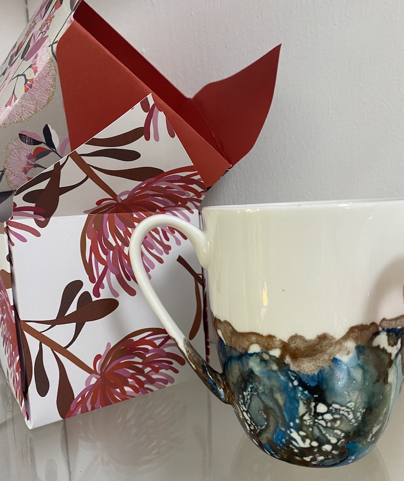 Coffee/Tea Mugs, Metallic/Blues