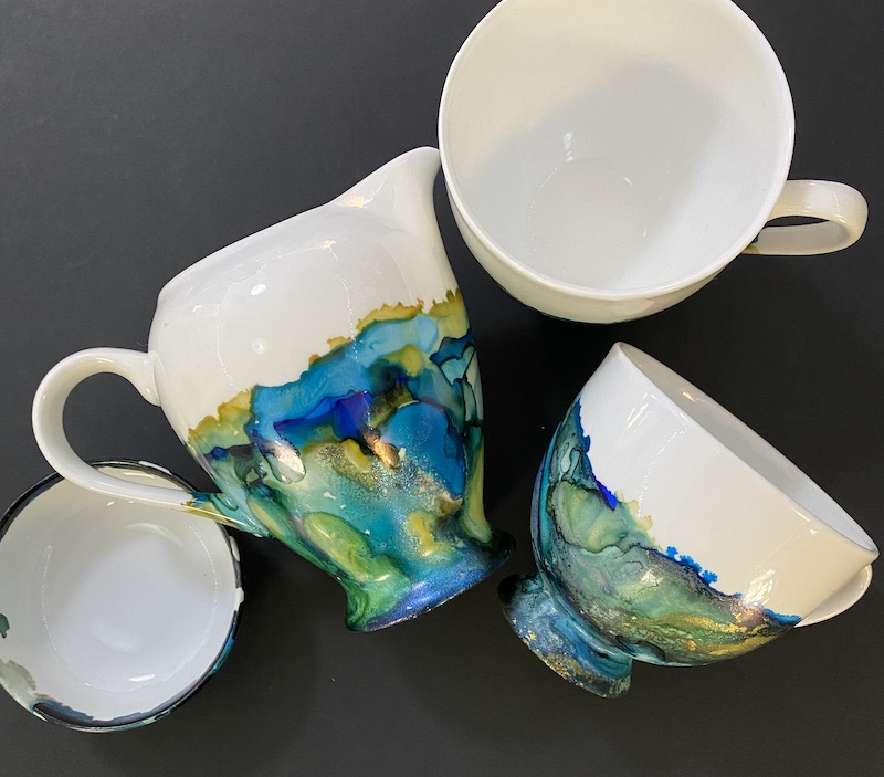Milk Jug - Greens and Blues - Image 3