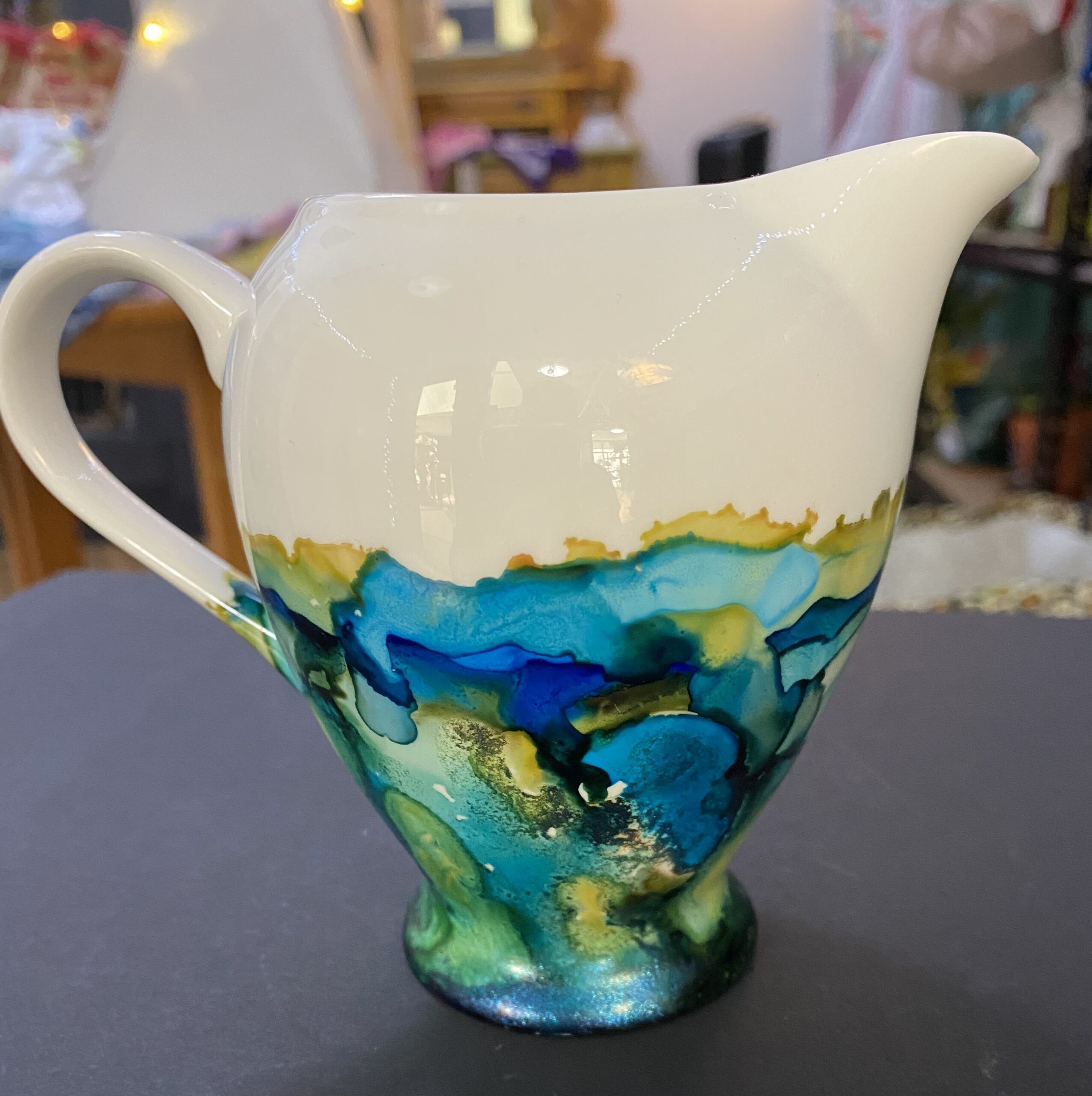 Milk Jug - Greens and Blues