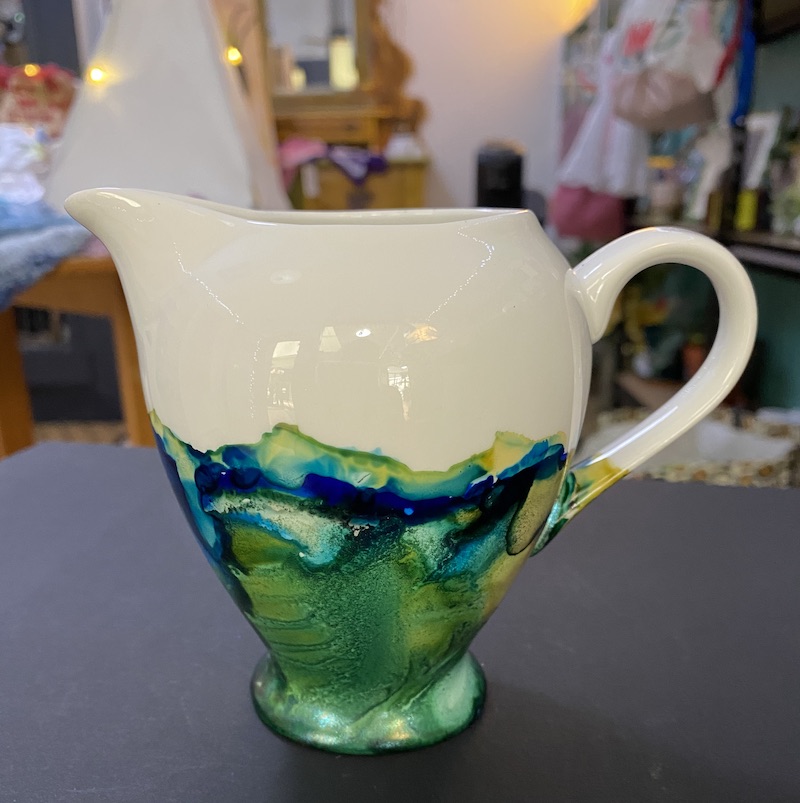 Milk Jug - Greens and Blues - Image 2