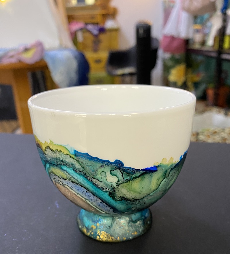 Tea Cup - Greens and Blues