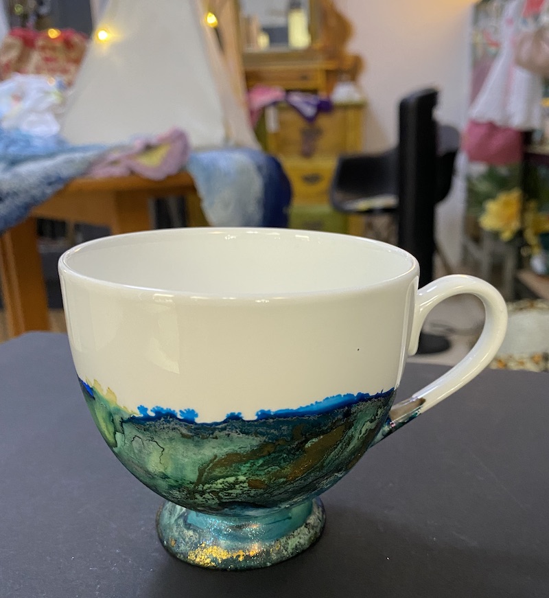 Tea Cup - Greens and Blues - Image 5