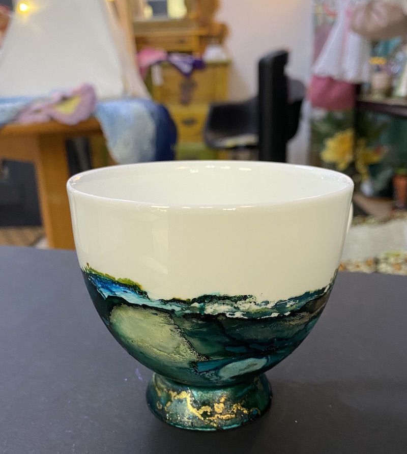 Tea Cup - Greens and Blues - Image 3