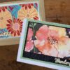 Floral handmade greeting cards, set of 2