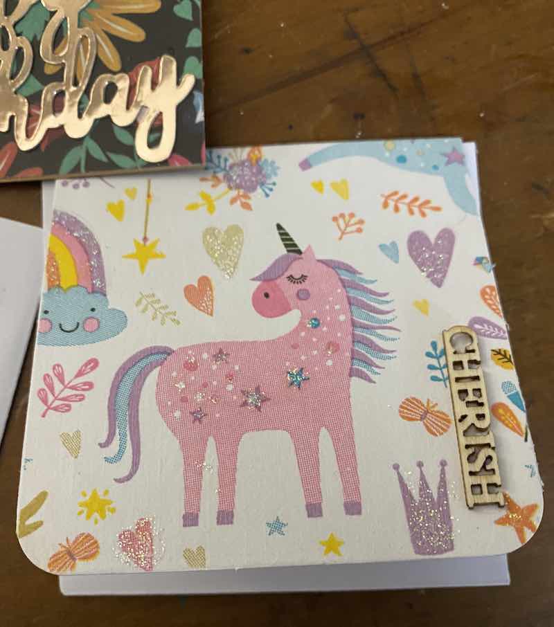 Three unique handmade gift cards – flowers, doggoes, unicorns - Image 2