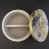 Black, white and gold art resin 'salt keeper'