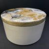 Black, white and gold art resin 'salt keeper' - Image 3