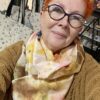 Handpainted silk/cotton scarf