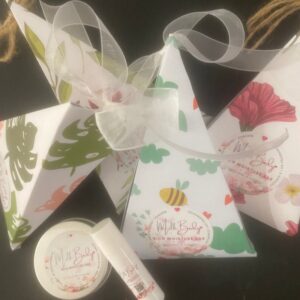 Sweet handmade moisture for your skin and lips all packed up in a sweet hand folded gift pack. Handmade in Lismore.