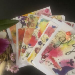 Collection of handmade cards.