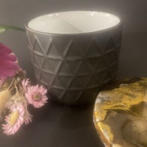 Black ceramic and art resin jar. Made in Lismore.