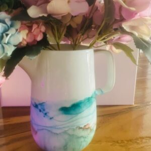 Handpainted alcohol ink jug or vase