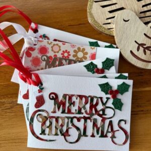 Mini christmas cards, handmade, made in lismore